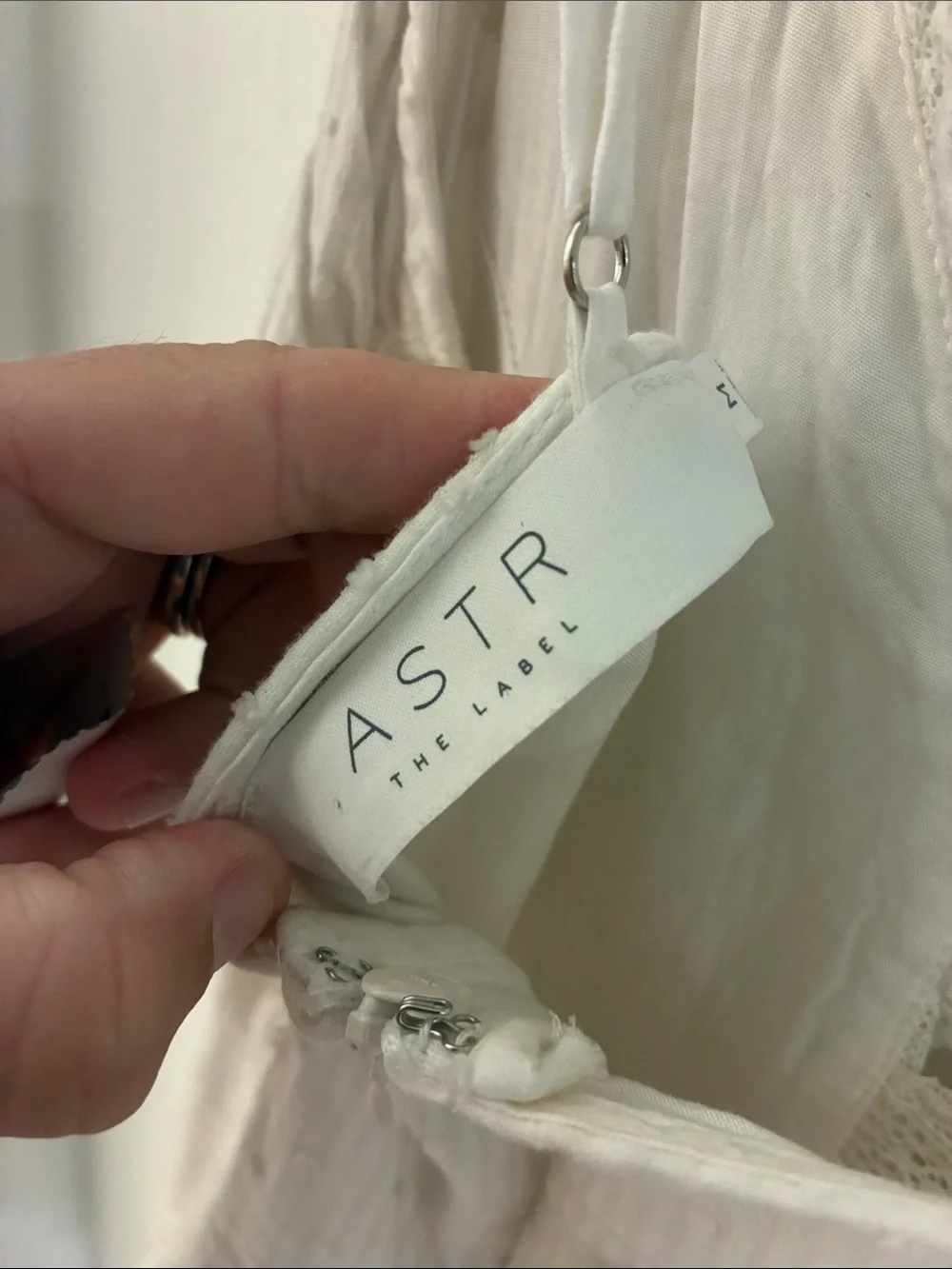 Astr the Label Lace Trim Ivory dress
